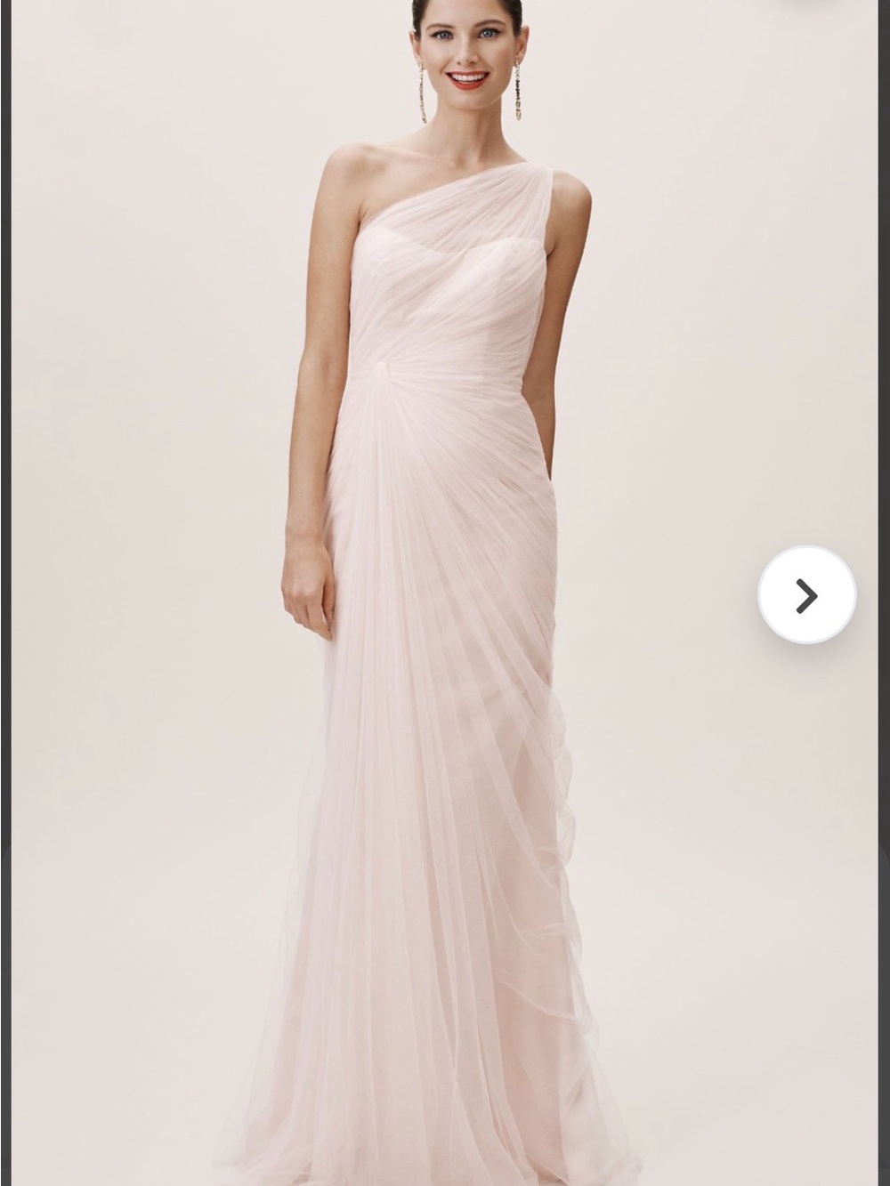 BHLDN X ANTHROPOLOGIE NWT Prelude Wedding Gown Blush One-Shoulder Glinda
